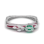 Pear Shaped Diamond Cuff Bangle