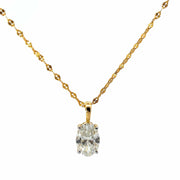 Oval-Cut Lab-Grown Diamond Solitaire Pendant in  Gold