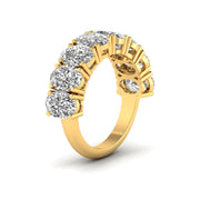 Oval Diamond Channel Setting Half Eternal Ring