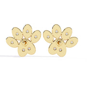 Paw Stud Diamond Earrings