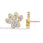Paw Stud Diamond Earrings