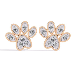 Paw Stud Diamond Earrings