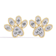 Paw Stud Diamond Earrings