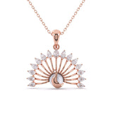 Peacock Style Pear Shape Diamonds Pendant