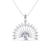 Peacock Style Pear Shape Diamonds Pendant