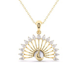 Peacock Style Pear Shape Diamonds Pendant