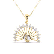 Peacock Style Pear Shape Diamonds Pendant