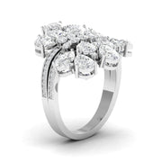 Dramatic Cluster Cocktail Diamond Ring
