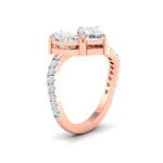 Toi Et Moi (Pear & Emerald) Twist Diamond Ring