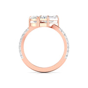 Toi Et Moi (Pear & Emerald) Twist Diamond Ring