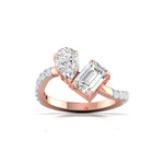 Toi Et Moi (Pear & Emerald) Twist Diamond Ring