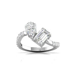 Toi Et Moi (Pear & Emerald) Twist Diamond Ring
