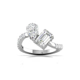 Toi Et Moi (Pear & Emerald) Twist Diamond Ring