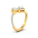 Toi Et Moi (Pear & Emerald) Twist Diamond Ring