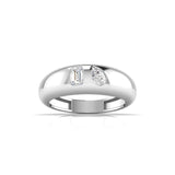 Pear & Emerald Shape Diamonds Wide Band Ring