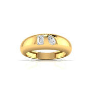 Pear & Emerald Shape Diamonds Wide Band Ring