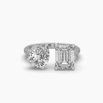 Toi Et Moi (Pear & Emerald) Dual Delights Diamond Ring