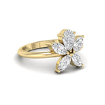 Pear & Marquise Floral Diamond Ring