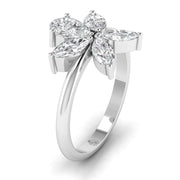 Pear & Marquise Floral Diamond Ring