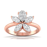 Pear & Marquise Floral Diamond Ring