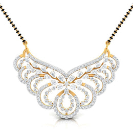 Pear & Round Cut Diamond Encrusted Floral Pendant