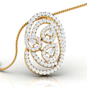 Pear & Round Cut Diamonds Embrace Pendant
