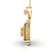 Pear & Round Diamond Cross Pendant