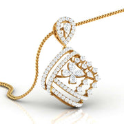 Pear & Round Diamond Cross Pendant