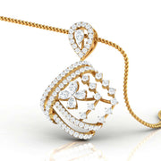 Pear & Round Diamond Cross Pendant