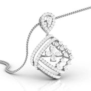 Pear & Round Diamond Cross Pendant