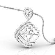 Pear & Round Diamond Cross Pendant