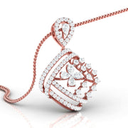 Pear & Round Diamond Cross Pendant