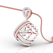 Pear & Round Diamond Cross Pendant