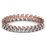 Pair of 26 Pointer Leaf Diamond Tennis Bracelets
