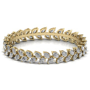 Pair of 26 Pointer Leaf Diamond Tennis Bracelets