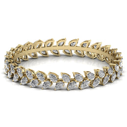 Pair of 26 Pointer Leaf Diamond Tennis Bracelets