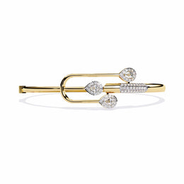 Pear Shaped Diamond Gold Bangle