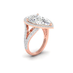 5 Carat Pear-Shaped Diamond Halo Ring