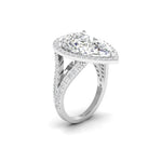 5 Carat Pear-Shaped Diamond Halo Ring