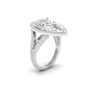 5 Carat Pear-Shaped Diamond Halo Ring