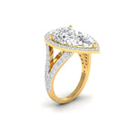5 Carat Pear-Shaped Diamond Halo Ring