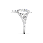 5 Carat Pear-Shaped Diamond Halo Ring