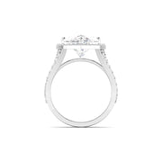 5 Carat Pear-Shaped Diamond Halo Ring