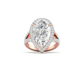 5 Carat Pear-Shaped Diamond Halo Ring