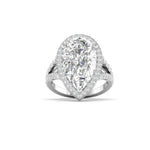 5 Carat Pear-Shaped Diamond Halo Ring