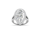 5 Carat Pear-Shaped Diamond Halo Ring