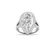 5 Carat Pear-Shaped Diamond Halo Ring
