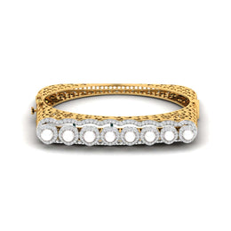 Pearl Halo Diamond Bangle
