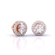 Posh Halo Diamond Earrings