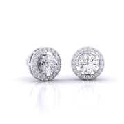 Posh Halo Diamond Earrings